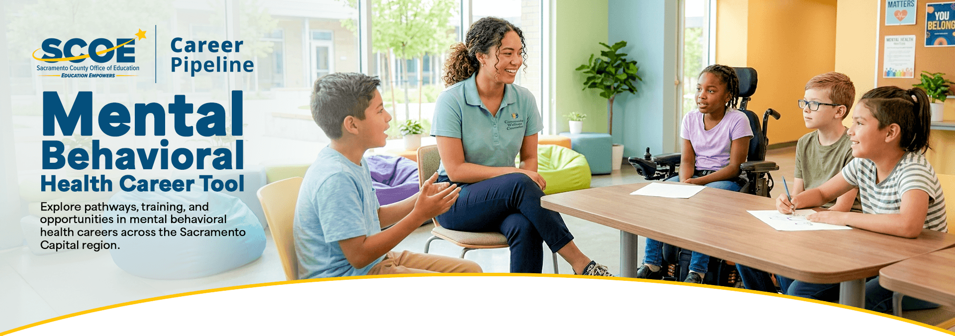 A high schooler consults with his mental health specialist